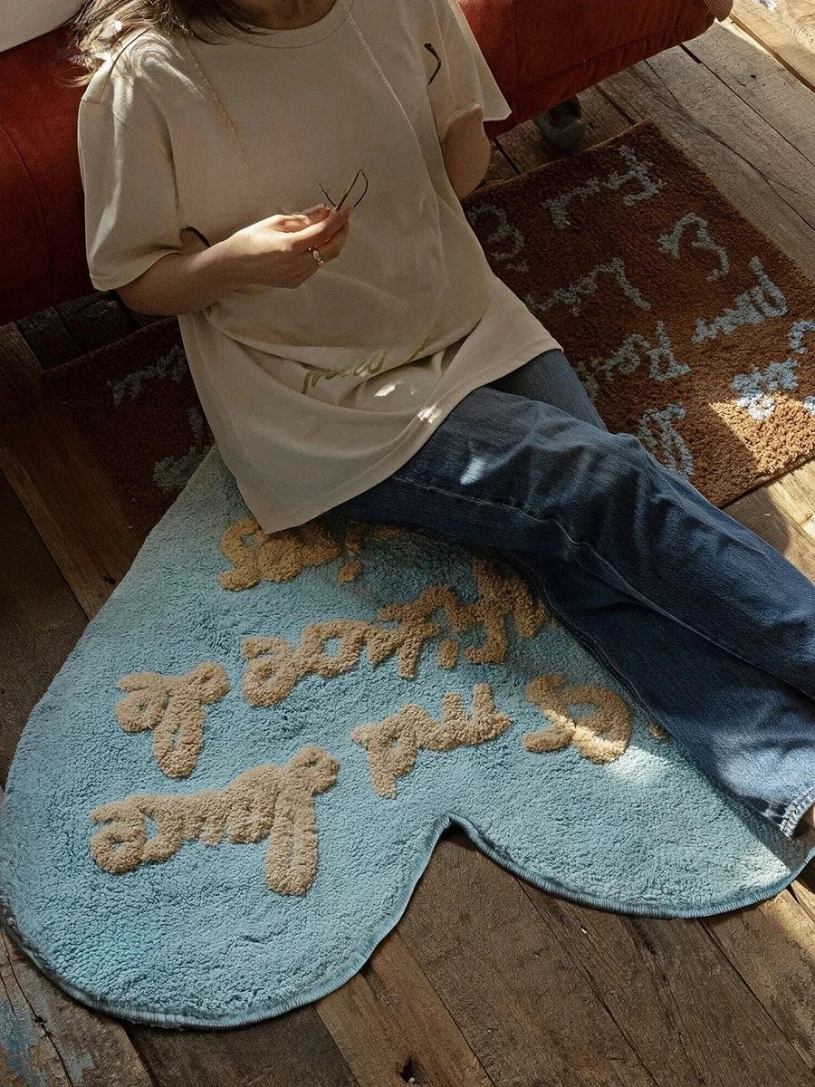 French Style Heart Shaped Letter Rug - Chic Chambers