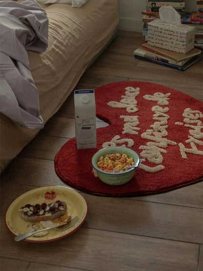 French Style Heart Shaped Letter Rug - Chic Chambers