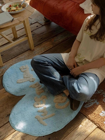 French Style Heart Shaped Letter Rug - Chic Chambers