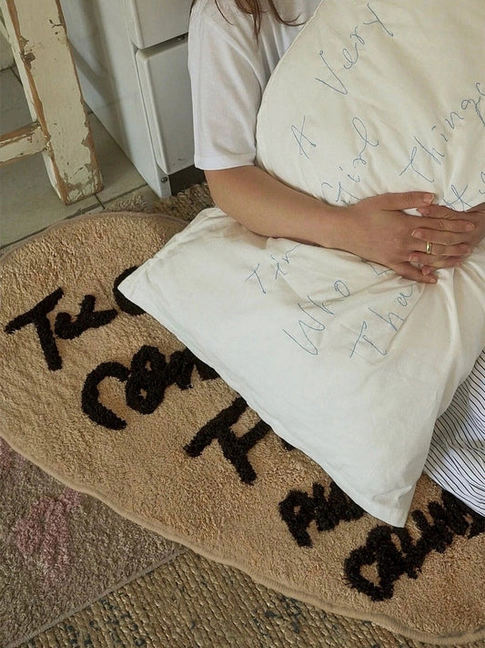 French Style Heart Shaped Letter Rug - Chic Chambers