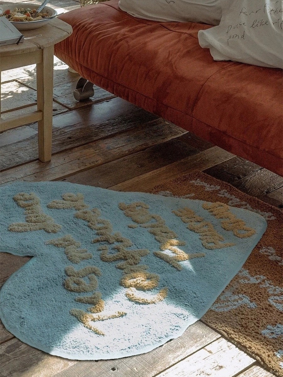 French Style Heart Shaped Letter Rug - Chic Chambers