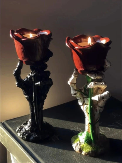 Dark Bloom Candle Holder with Sculptural Contrast Aesthetic - Chic Chambers