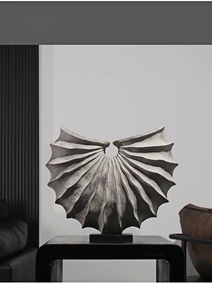 Artistic Conch Sculpture Fossil Inspired Decorative Accent - Chic Chambers