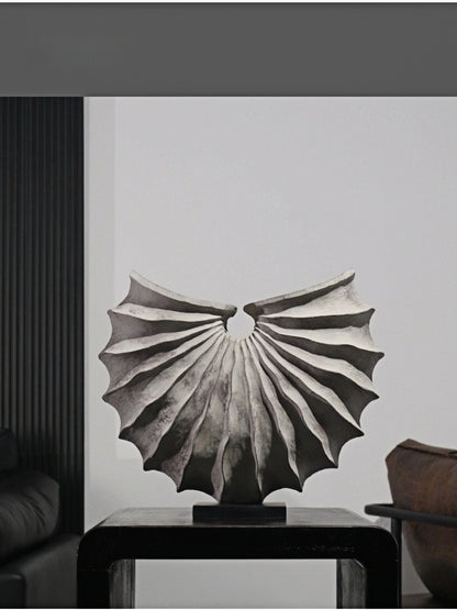 Artistic Conch Sculpture Fossil Inspired Decorative Accent - Chic Chambers