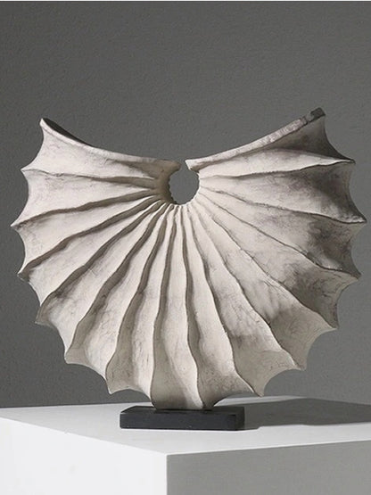 Artistic Conch Sculpture Fossil Inspired Decorative Accent - Chic Chambers
