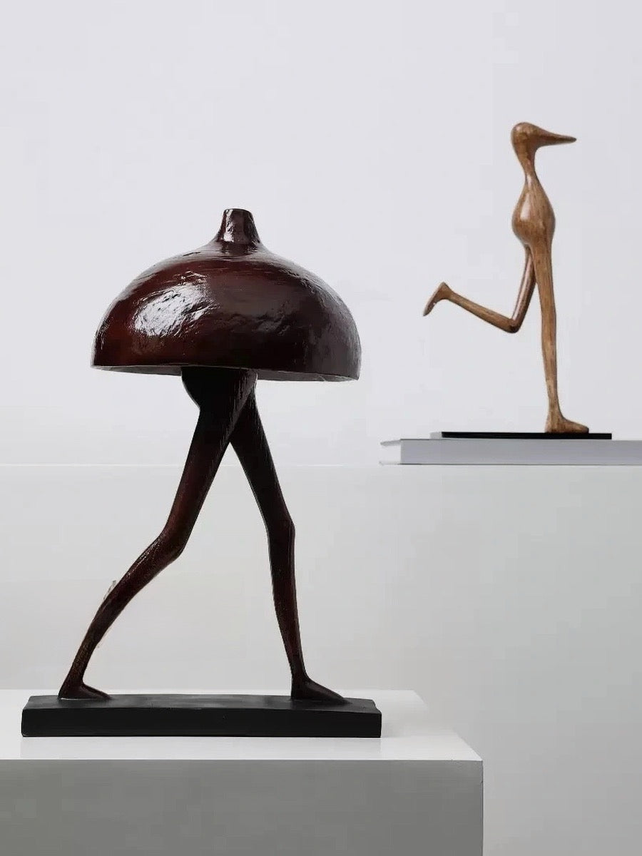 Burden Bearer and Birdman Sculptures – Abstract Resin Art Pair - Chic Chambers