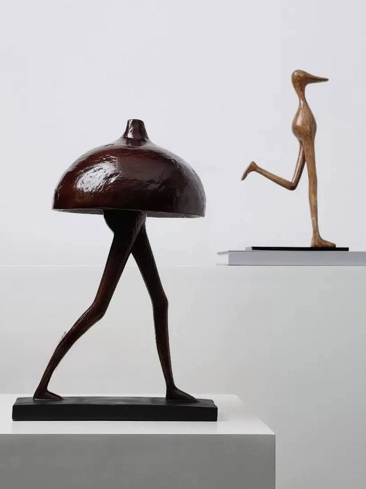 Burden Bearer and Birdman Sculptures – Abstract Resin Art Pair - Chic Chambers