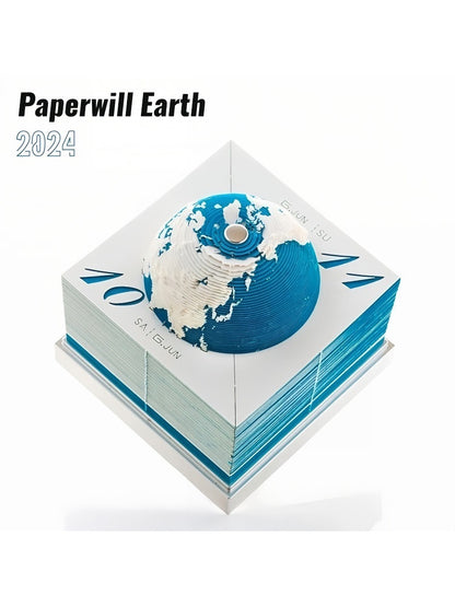 Papercraft Earth Calendar Desk Sculpture - Chic Chambers
