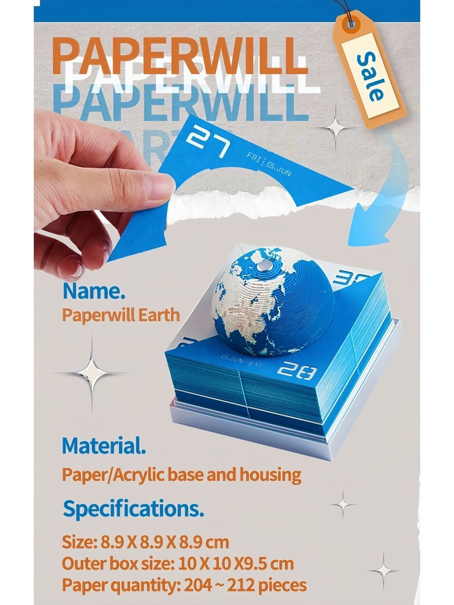 Papercraft Earth Calendar Desk Sculpture - Chic Chambers