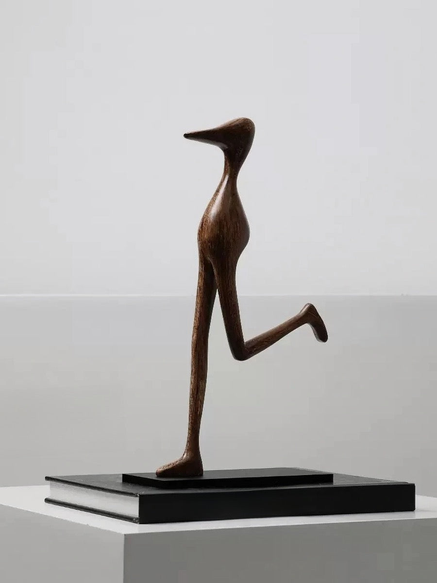 Burden Bearer and Birdman Sculptures – Abstract Resin Art Pair - Chic Chambers