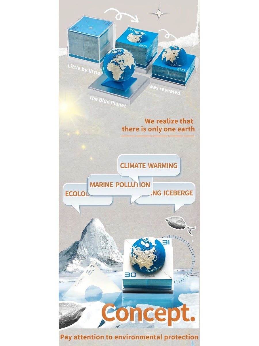 Papercraft Earth Calendar Desk Sculpture - Chic Chambers