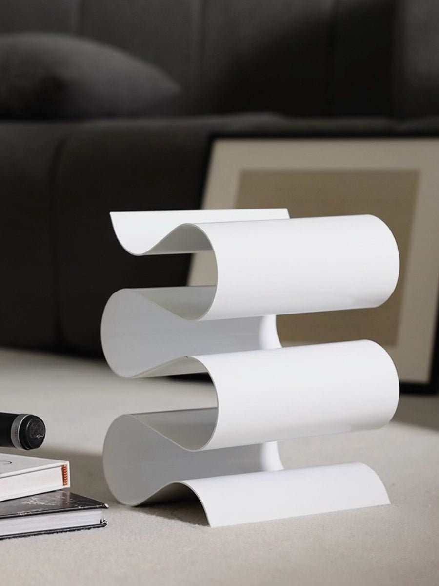 Sculptural Curved Metal Wine Rack Modern Minimalist Art for Home Bar - Chic Chambers