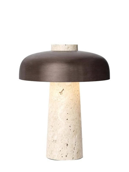 Cordless Travertine Mushroom Lamp