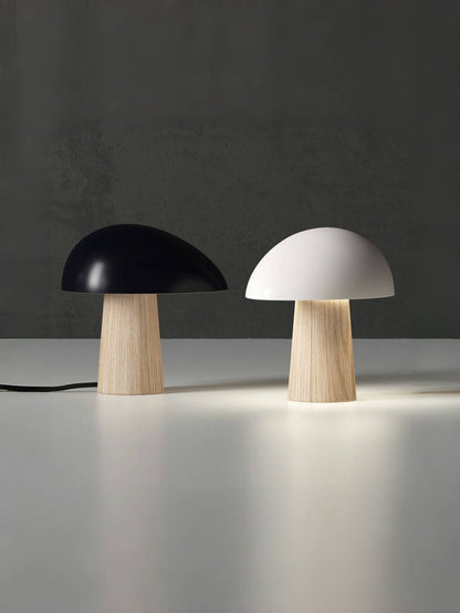 Scandinavian Wood Grain Mushroom Table Lamp