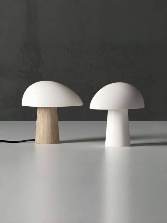 Scandinavian Wood Grain Mushroom Table Lamp