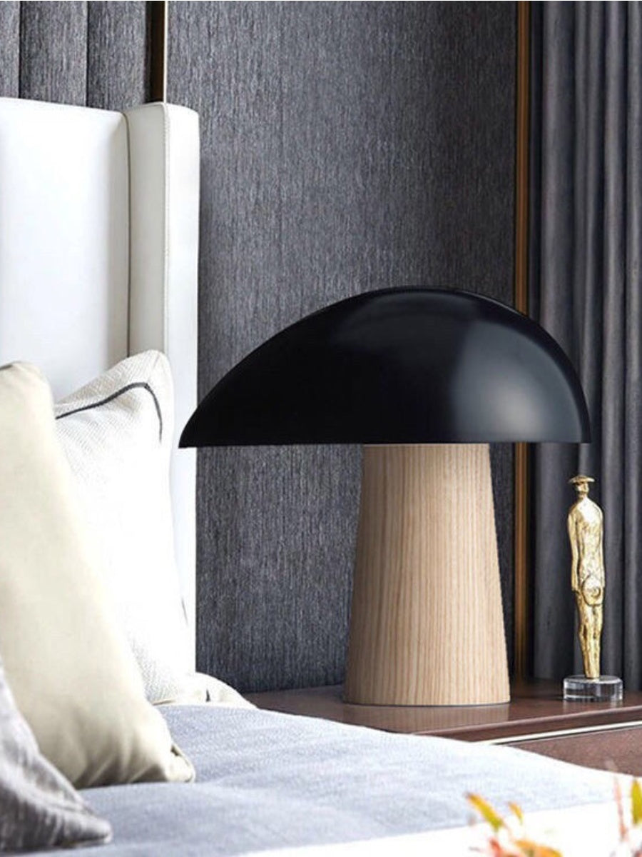 Scandinavian Wood Grain Mushroom Table Lamp