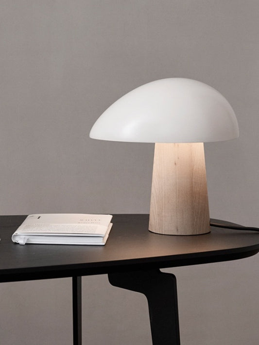 Scandinavian Wood Grain Mushroom Table Lamp