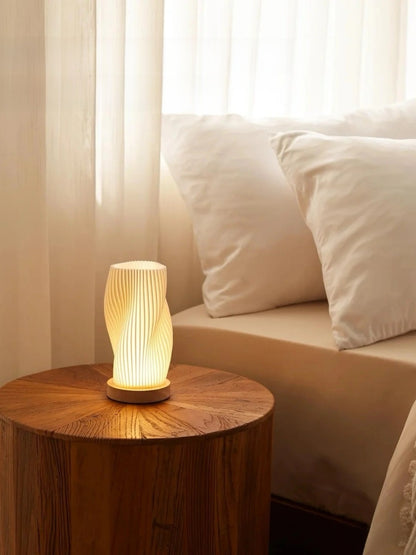 Sculptural 3D Printed Wave Vase Table Lamp