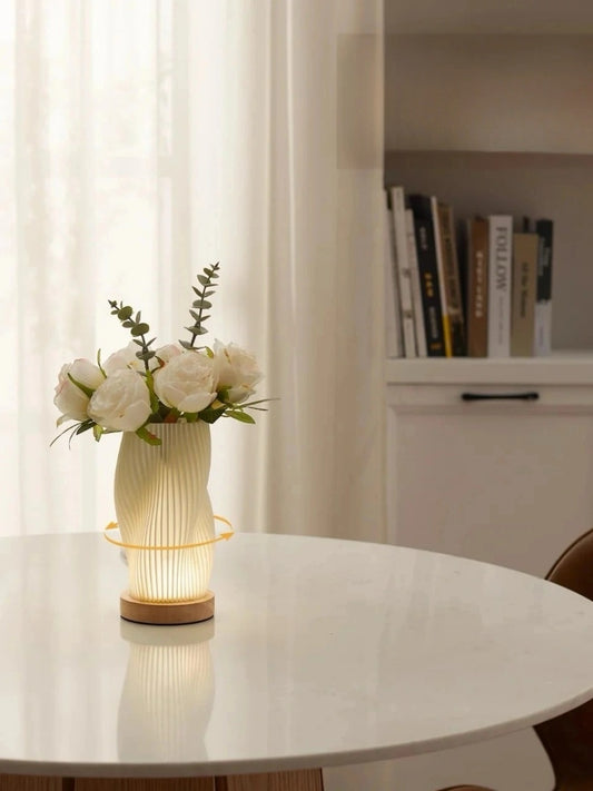 Sculptural 3D Printed Wave Vase Table Lamp