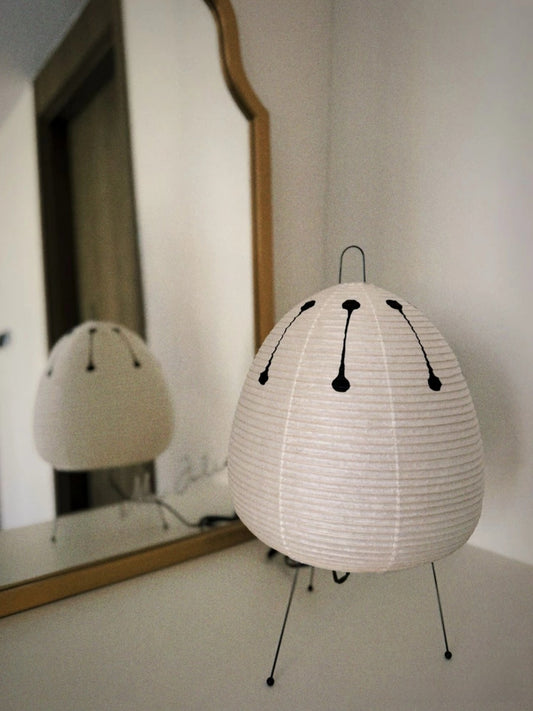 Japanese Ink Dot Paper Lantern Table Lamp