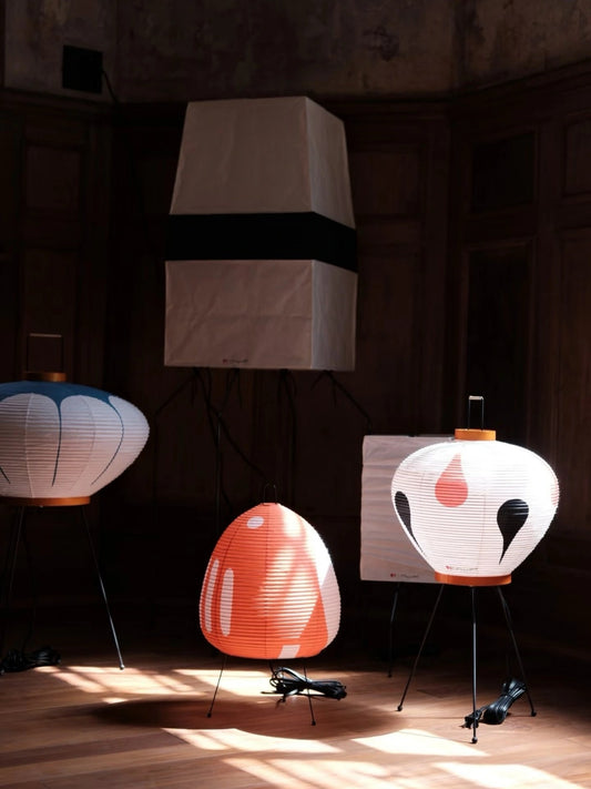 Japanese Drop Motif Paper Lantern Lamp