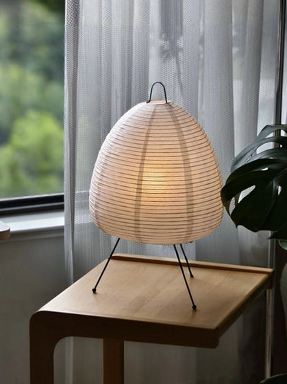 Minimalist Japanese White Paper Lantern Table Lamp