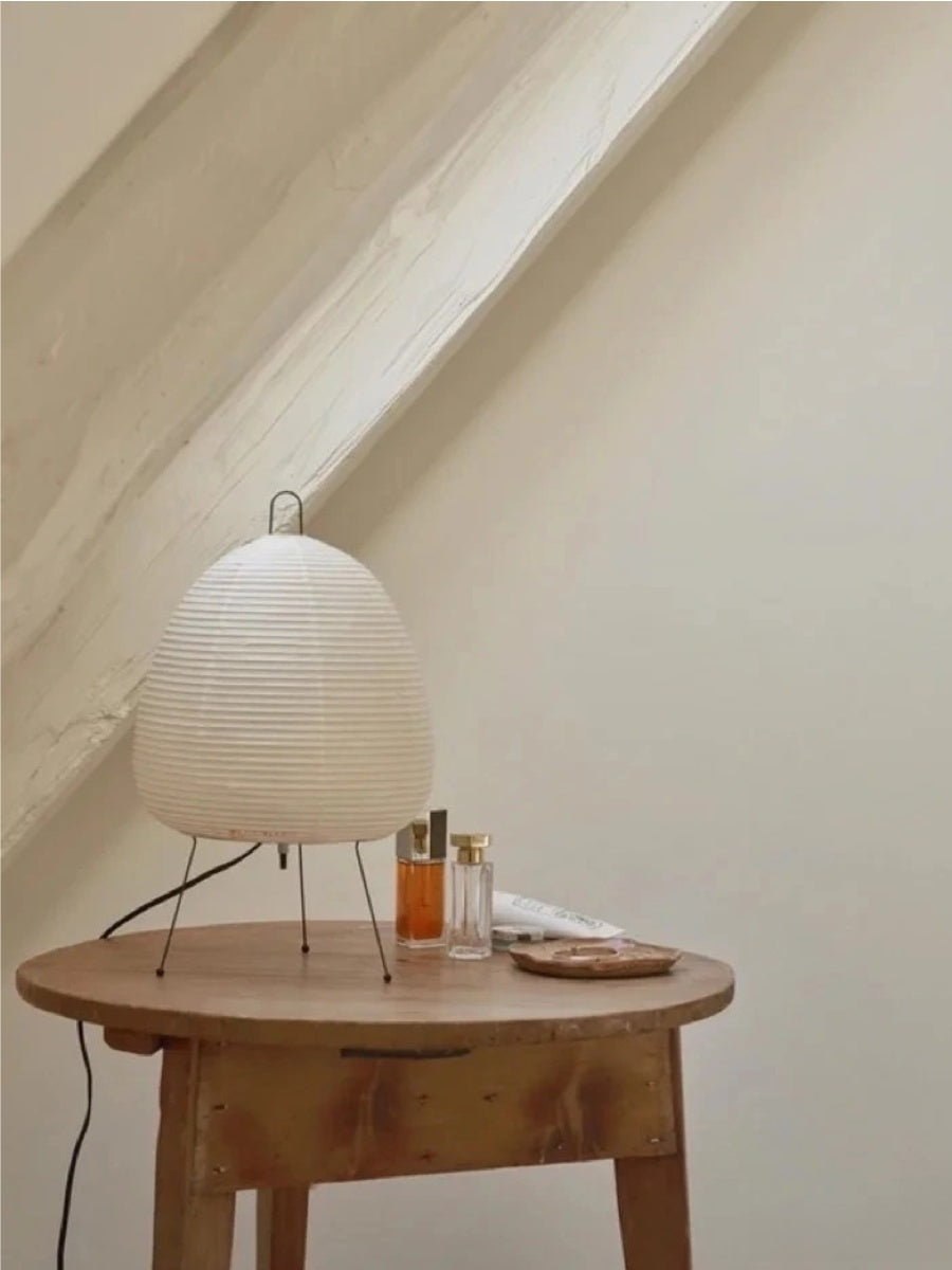 Minimalist Japanese White Paper Lantern Table Lamp
