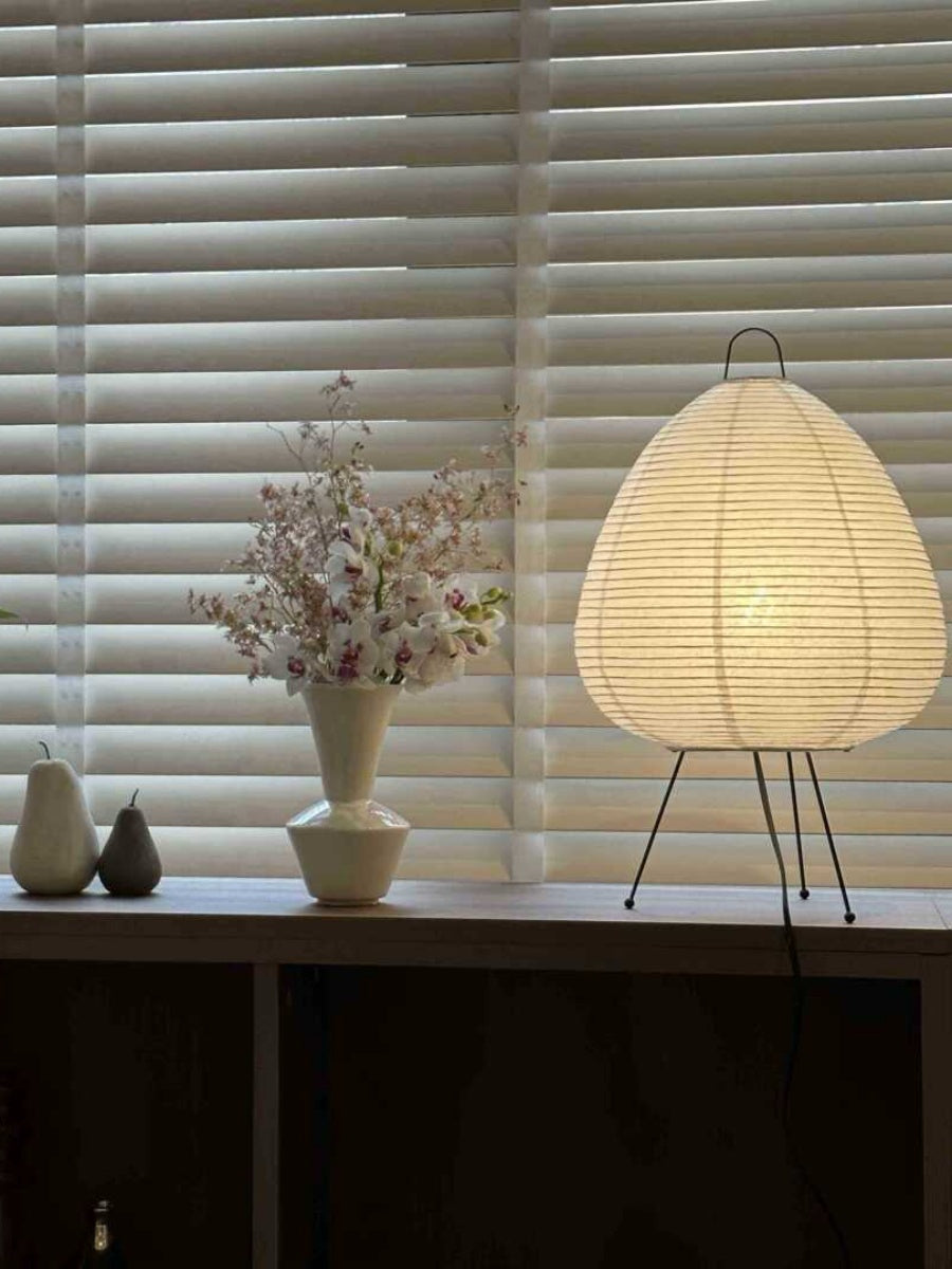 Minimalist Japanese White Paper Lantern Table Lamp