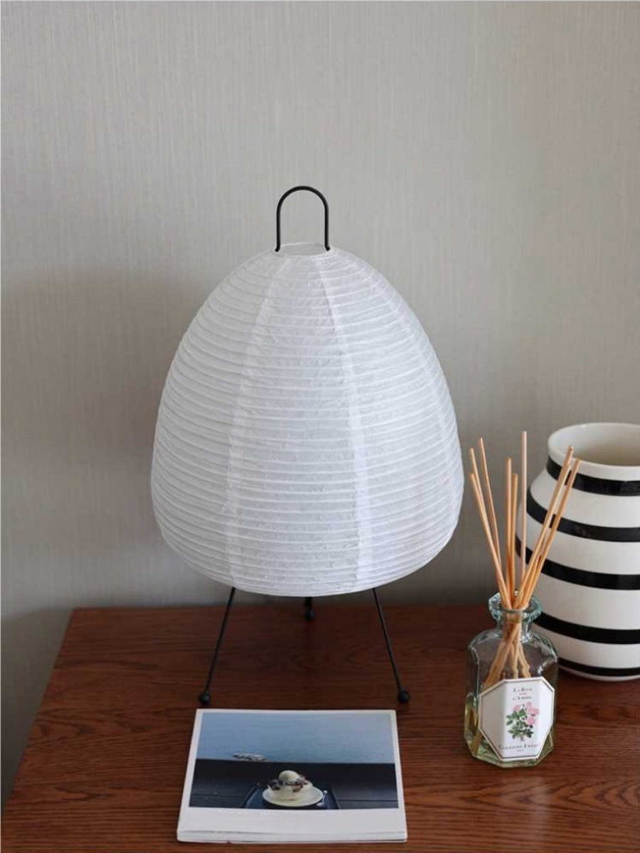 Minimalist Japanese White Paper Lantern Table Lamp