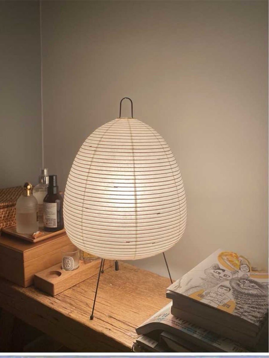 Minimalist Japanese White Paper Lantern Table Lamp