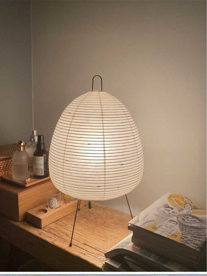 Minimalist Japanese White Paper Lantern Table Lamp