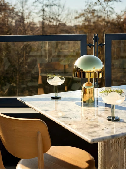 Nordic Minimalist Mushroom Table Lamp Touch Control, USB Rechargeable, Metallic Finishes