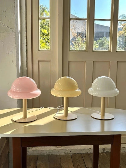 Nordic Glass Mushroom Lamp – USB Powered, Minimalist Bedside Table Light