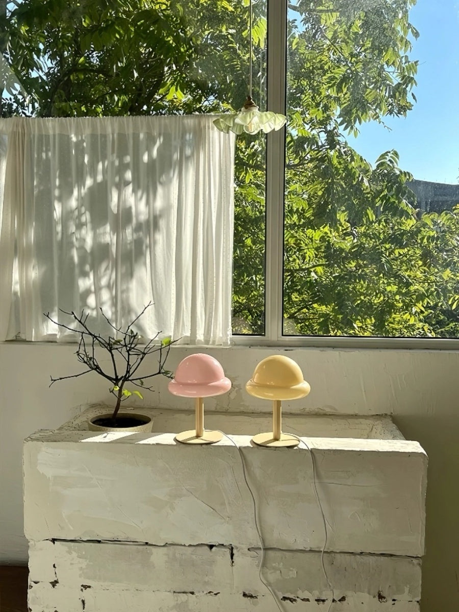 Nordic Glass Mushroom Lamp – USB Powered, Minimalist Bedside Table Light