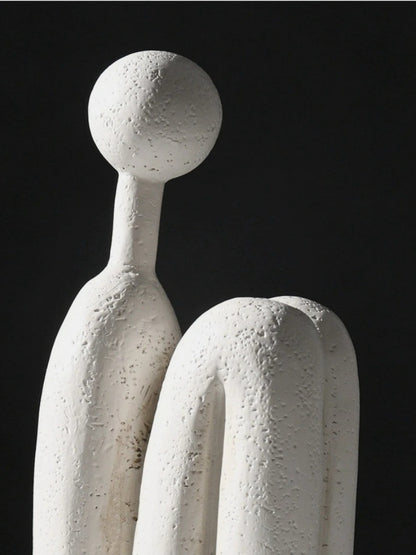 Matchstick Man Sculpture Bookend Set Minimalist Resin Art Decor Pair - Chic Chambers