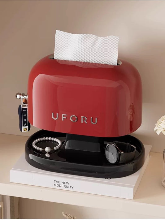 Retro Minimalist Tissue Box with Storage Tray - Chic Chambers