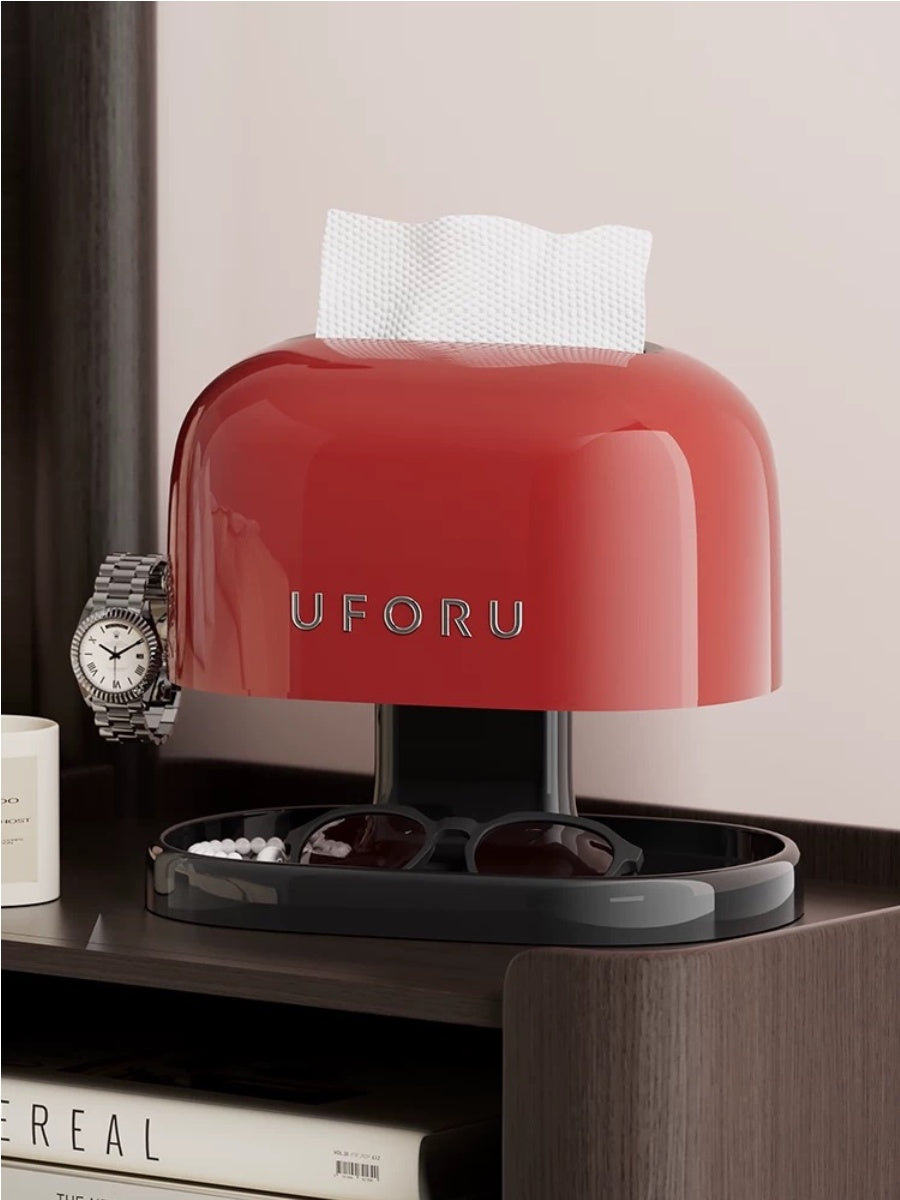 Retro Minimalist Tissue Box with Storage Tray - Chic Chambers