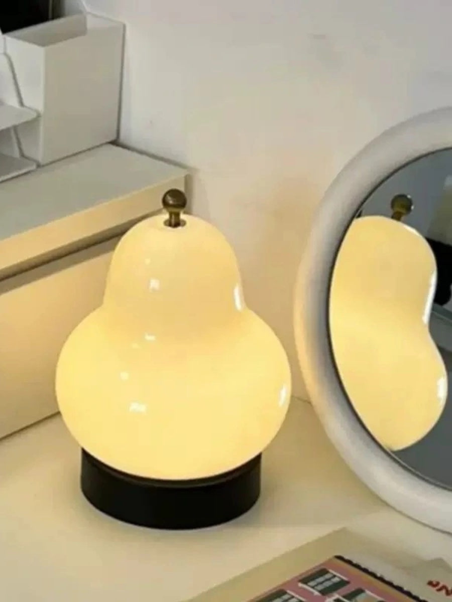 Creamy Pear Shape Table Lamp – Soft Curved Ambient Light - Chic Chambers
