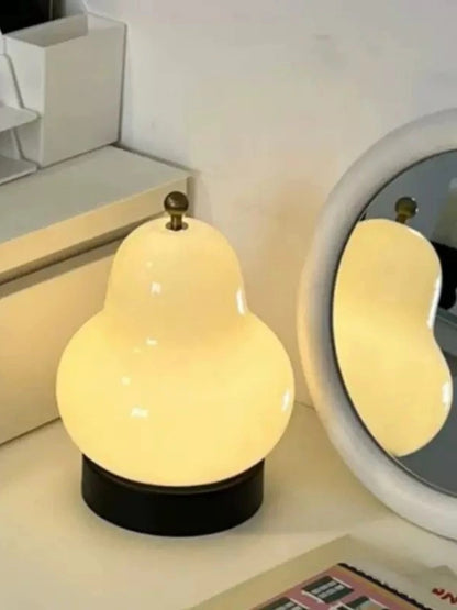 Creamy Pear Shape Table Lamp – Soft Curved Ambient Light - Chic Chambers