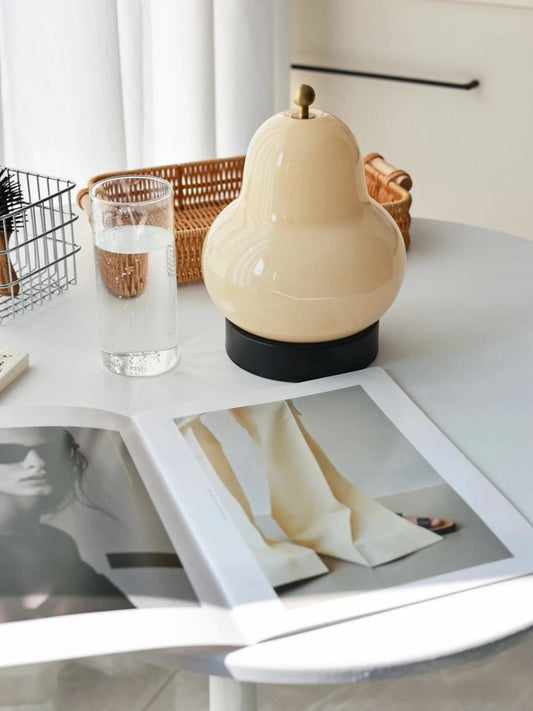 Creamy Pear Shape Table Lamp – Soft Curved Ambient Light - Chic Chambers