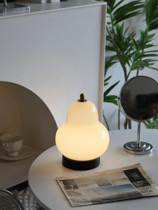Creamy Pear Shape Table Lamp – Soft Curved Ambient Light - Chic Chambers