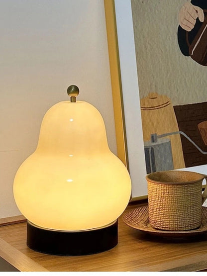 Creamy Pear Shape Table Lamp – Soft Curved Ambient Light - Chic Chambers
