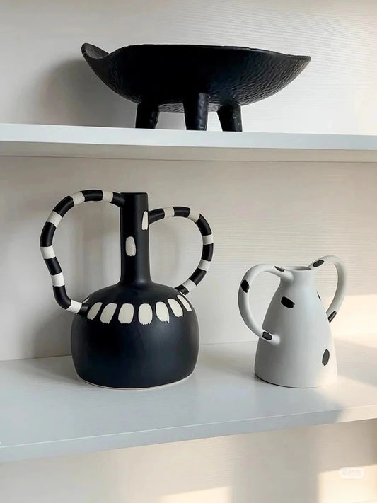 Creative Dual Handle Polka Dot Vase - Chic Chambers