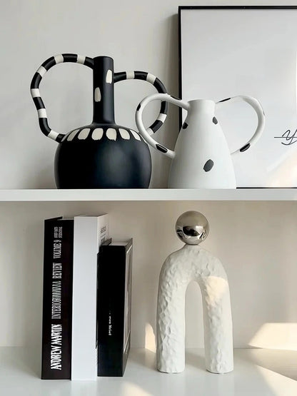 Creative Dual Handle Polka Dot Vase - Chic Chambers