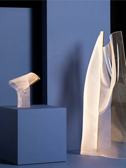 Postmodern LED Ambient Light – Handcrafted Acrylic Wave Lamp - Chic Chambers