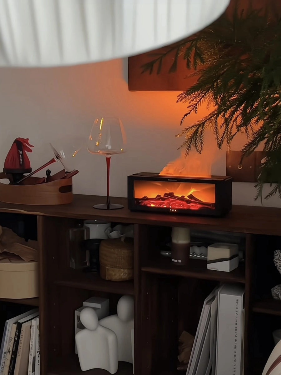 Flame Fireplace Aroma Diffuser Humidifier with Ambient Light for Home and Bedroom - Chic Chambers