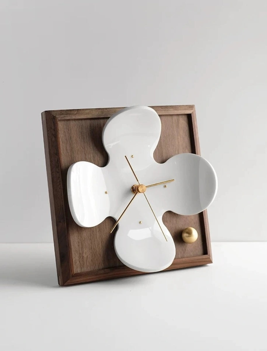Sculptural Petal Acrylic Desk Clock - Chic Chambers