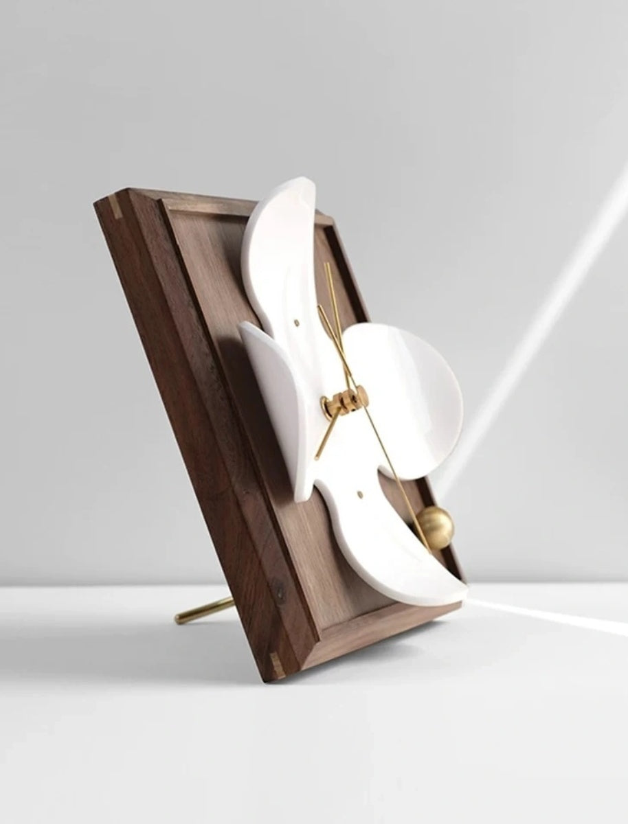 Sculptural Petal Acrylic Desk Clock - Chic Chambers