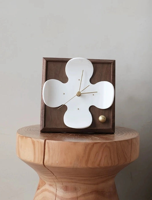 Sculptural Petal Acrylic Desk Clock - Chic Chambers