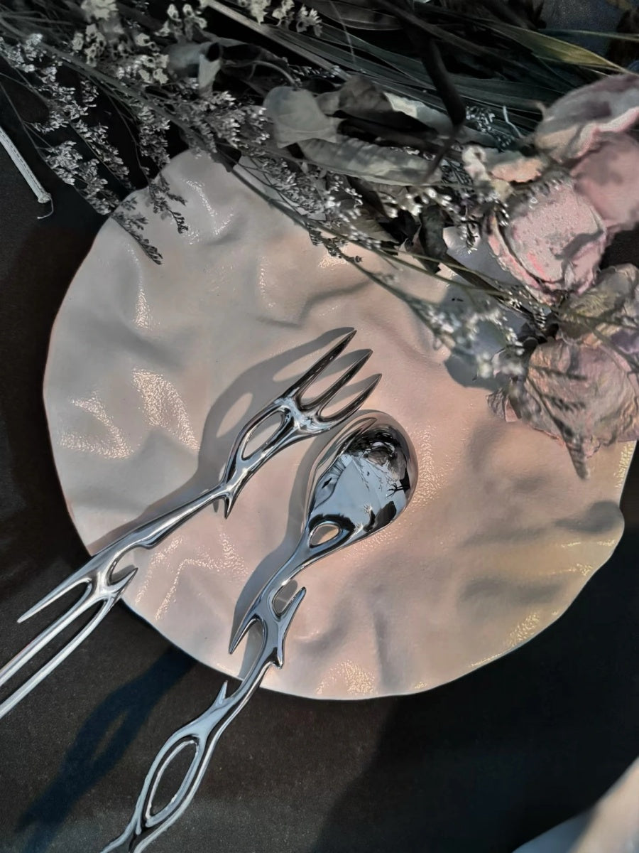 Silver Spine Inspired Flatware Set 3PCS Cyber Inspired Gift Set - Chic Chambers